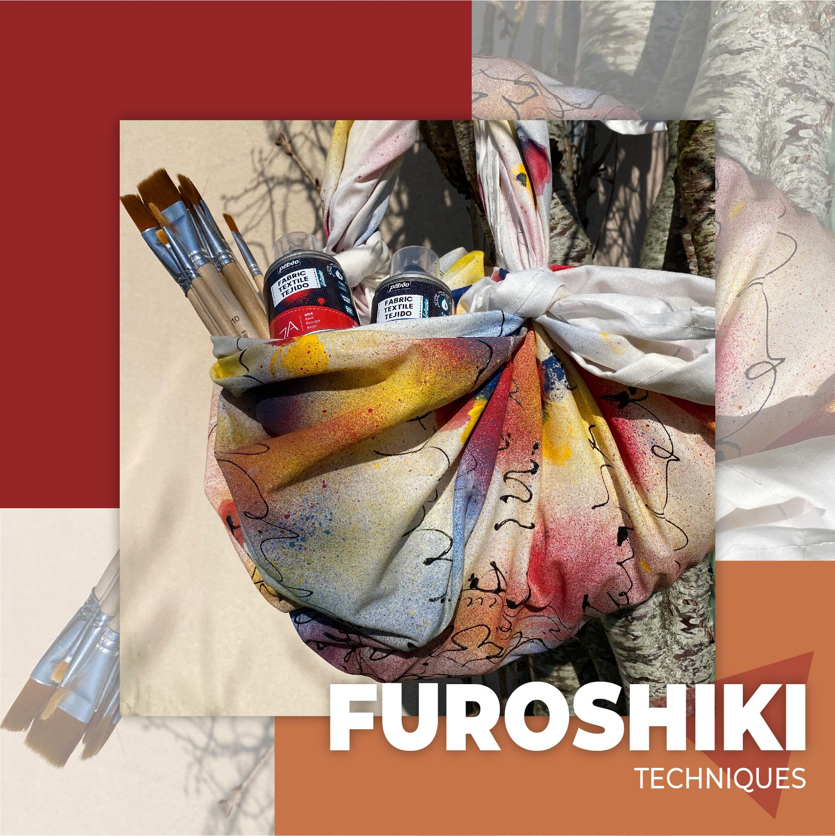 customisation furoshiki avec la peinture sur tissu setacolor opaque