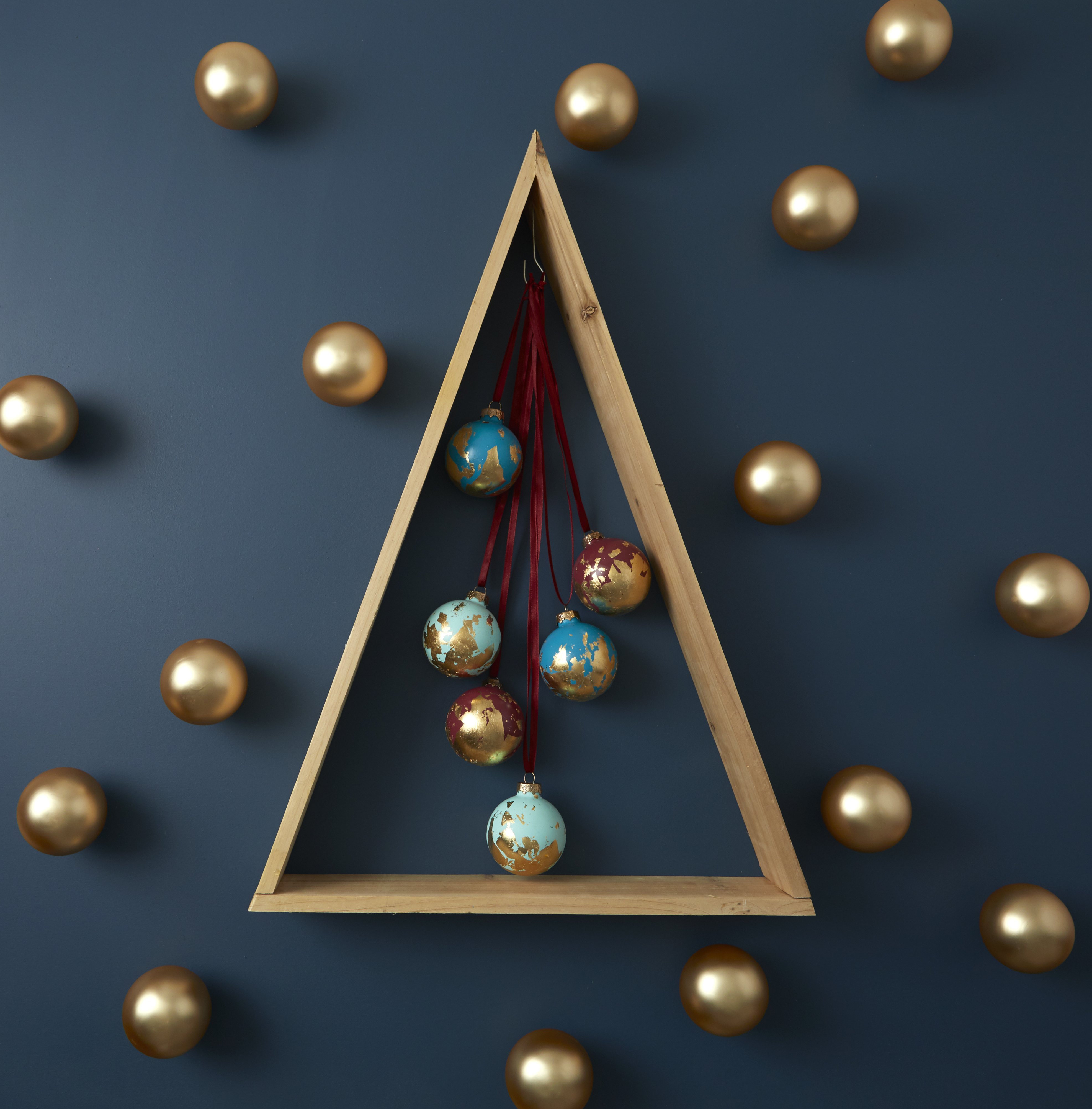 Christmas baubles with gold leaf gilding