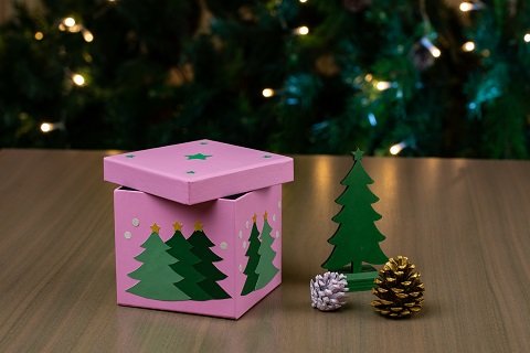 boîtes à cadeaux décorées avec peinture