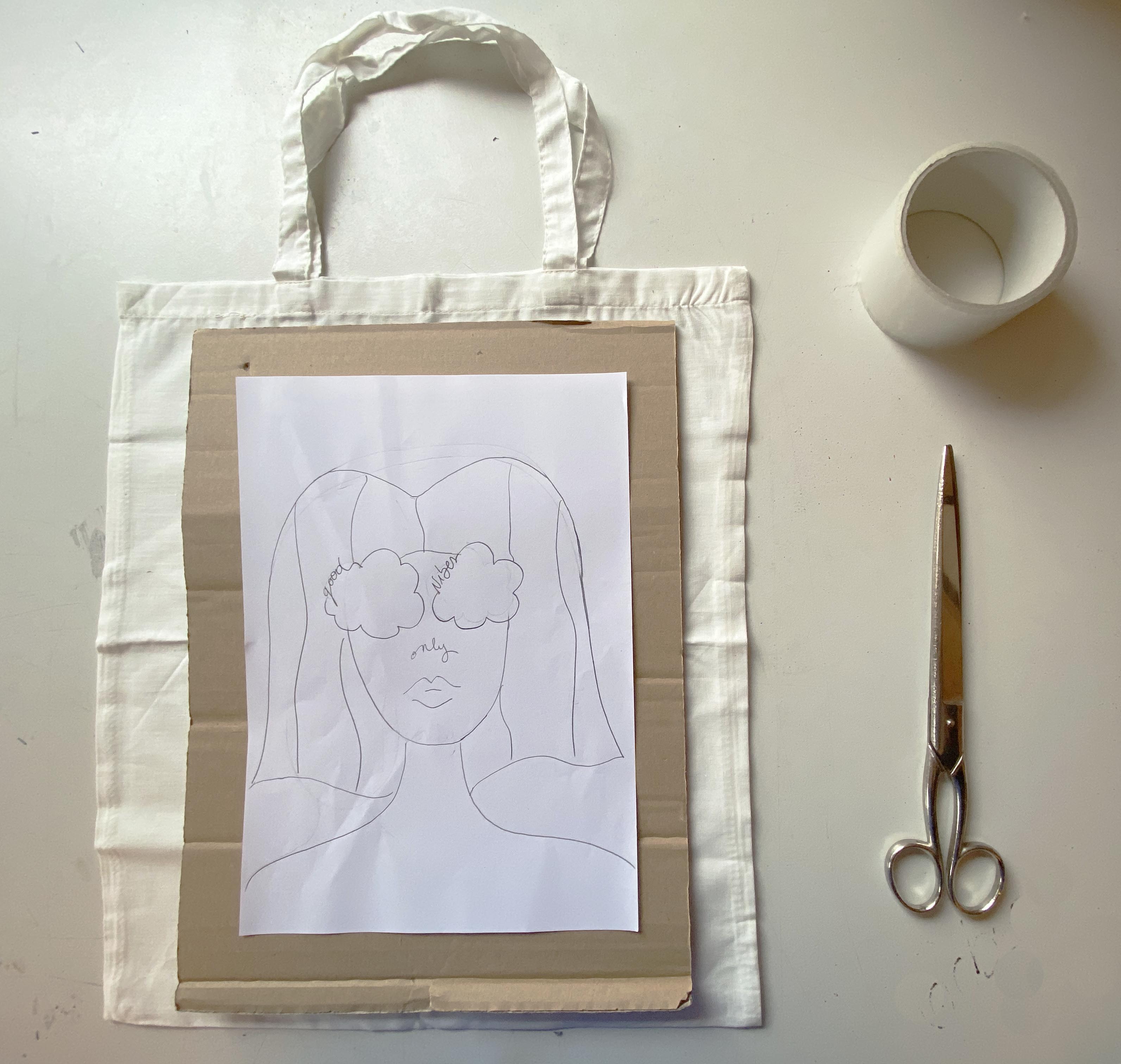 impression du croquis sur tote bag