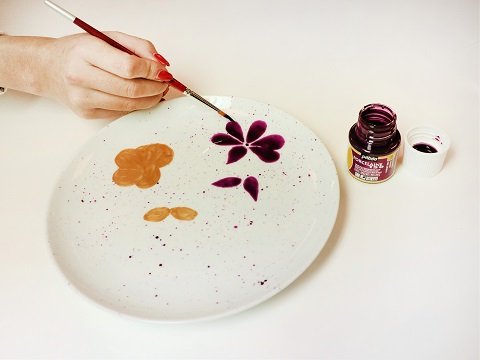 design floral sur assiette