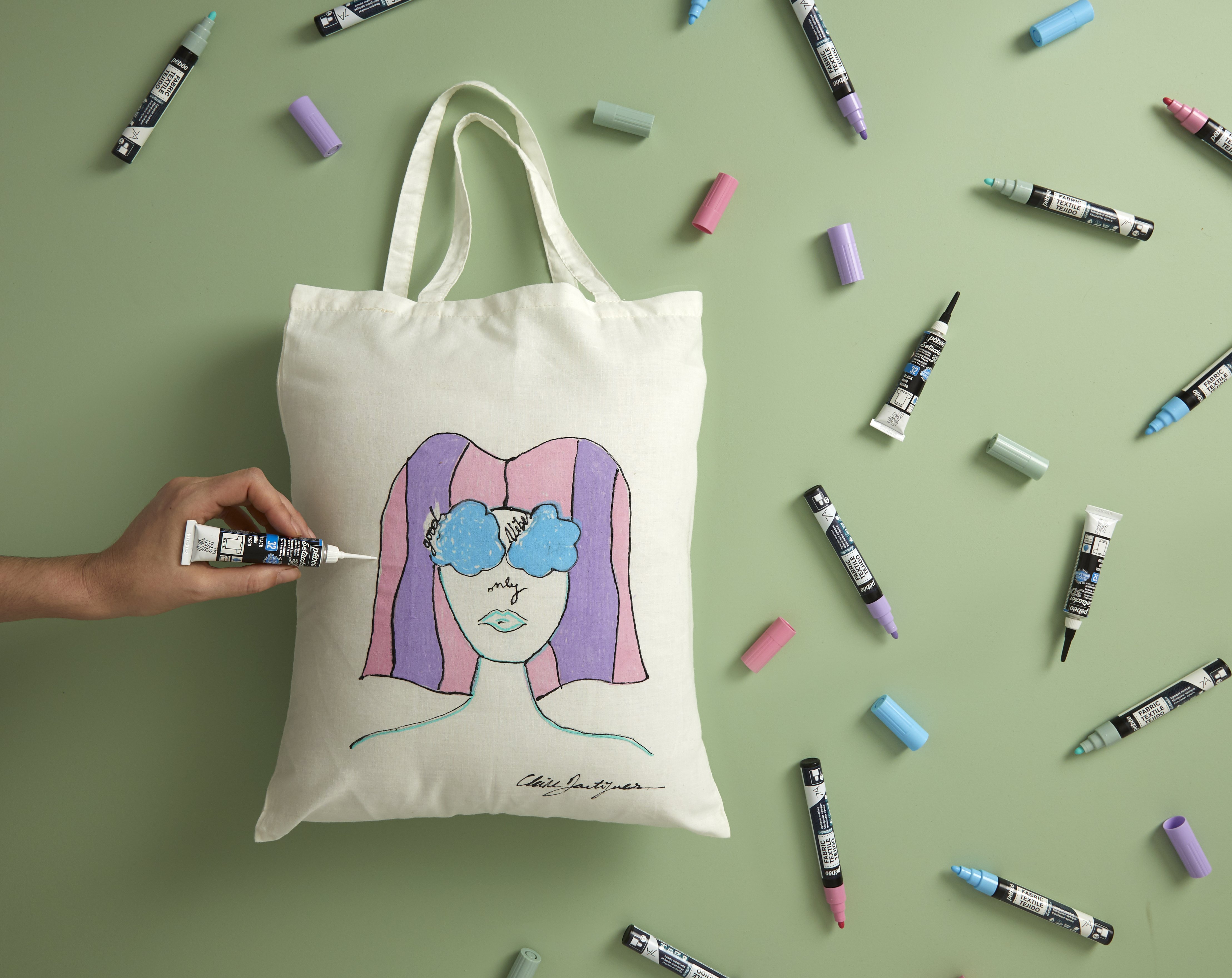 tutoriel customisation de tote bag avec setacolor 3D