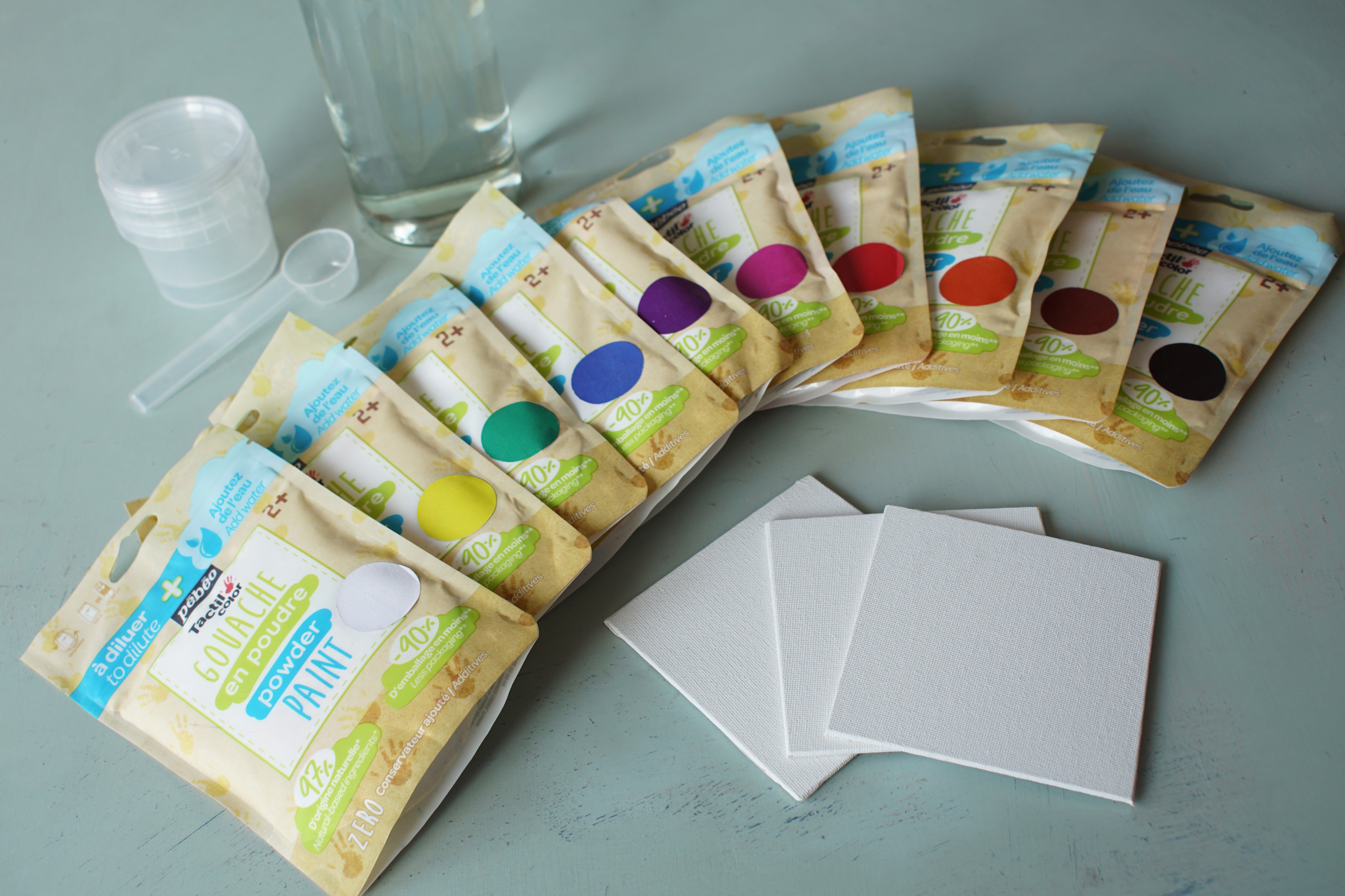 Sachets de gouache en poudre