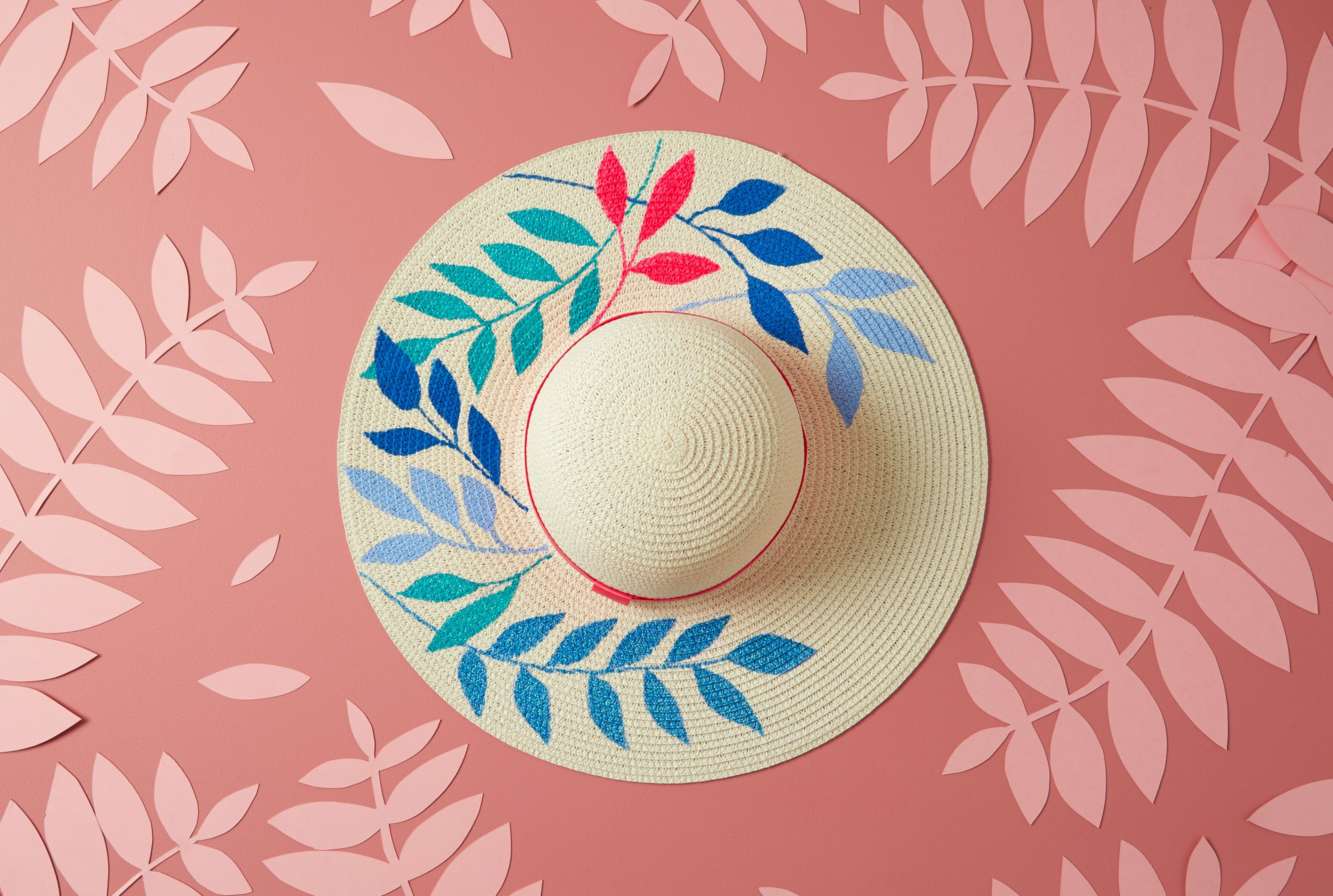 Painted straw hat