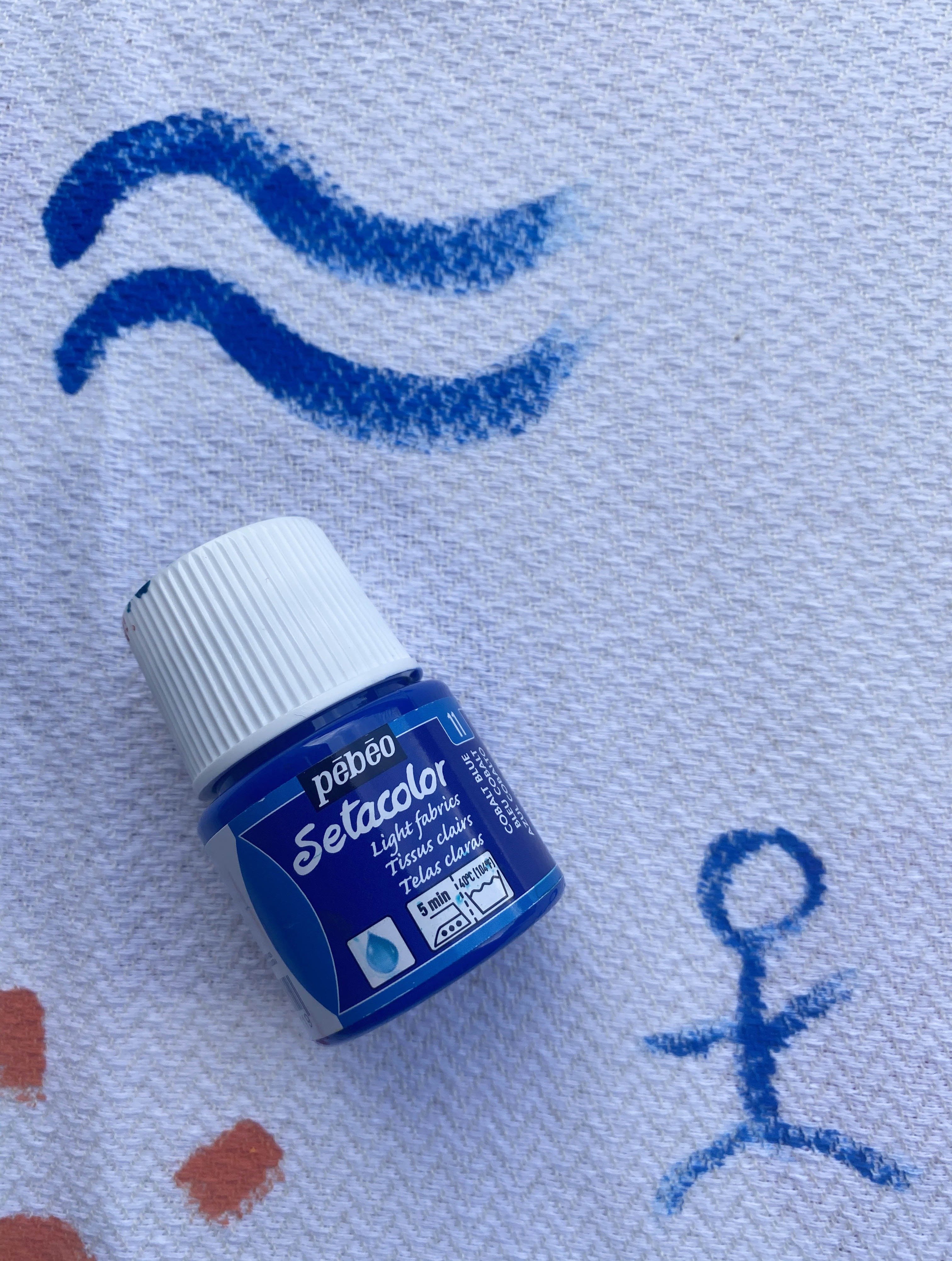 peinture pour textile setacolor bleu