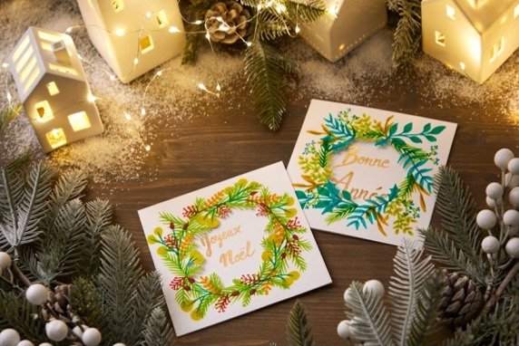 cartes de vœux de Noël personnalisées avec marqueurs