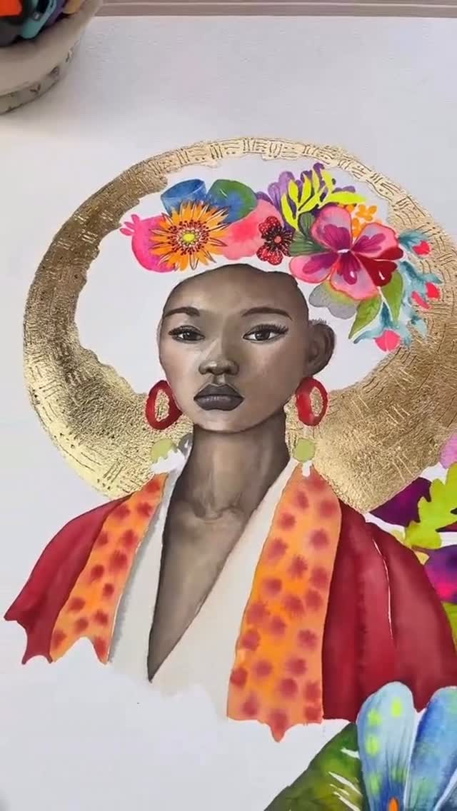 Can you tell the difference between Pébéo gold leaf and mirror effect leaf? 🤔✨

The talented @caroline_venenci...