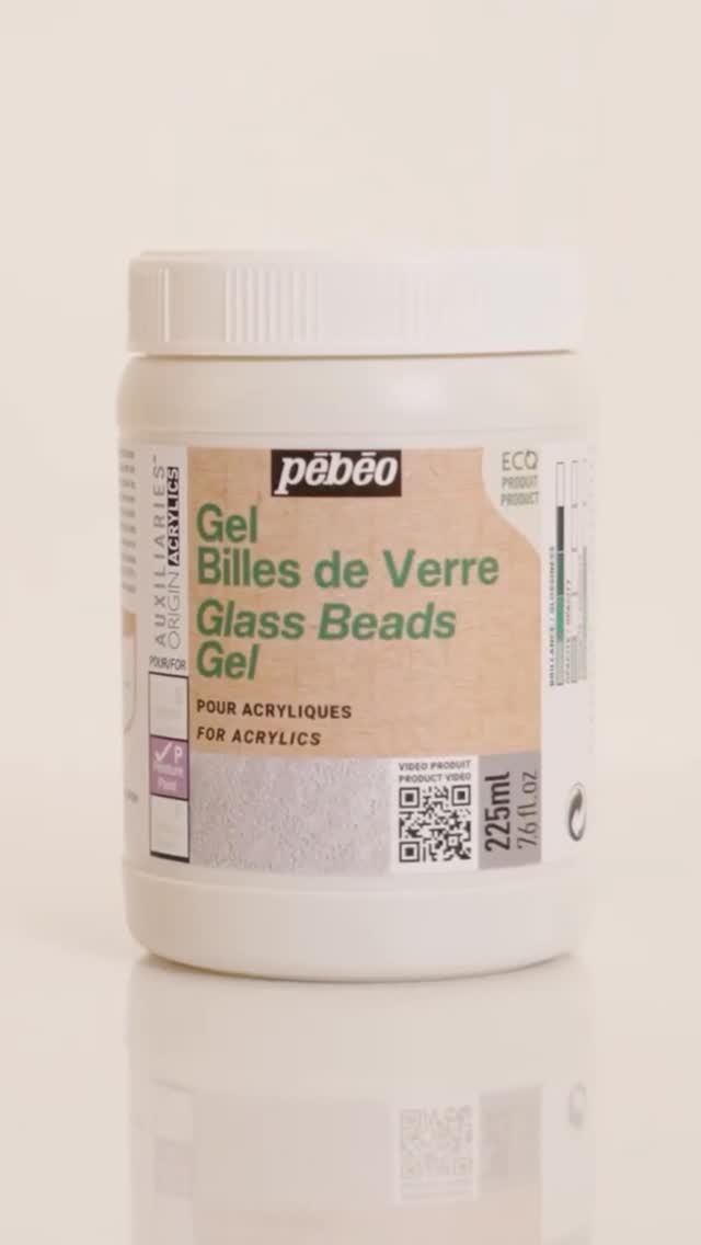 Glass Bead Gel is a transparent acrylic medium enriched with 100% recycled glass microbeads, ideal for creating textu...
