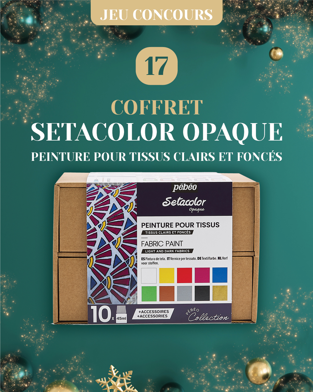 🎉Jour 17: Coffret Setacolor🎉 

Que vous souhaitiez personnaliser vos vêtements, accessoires, coussins ou tout ...