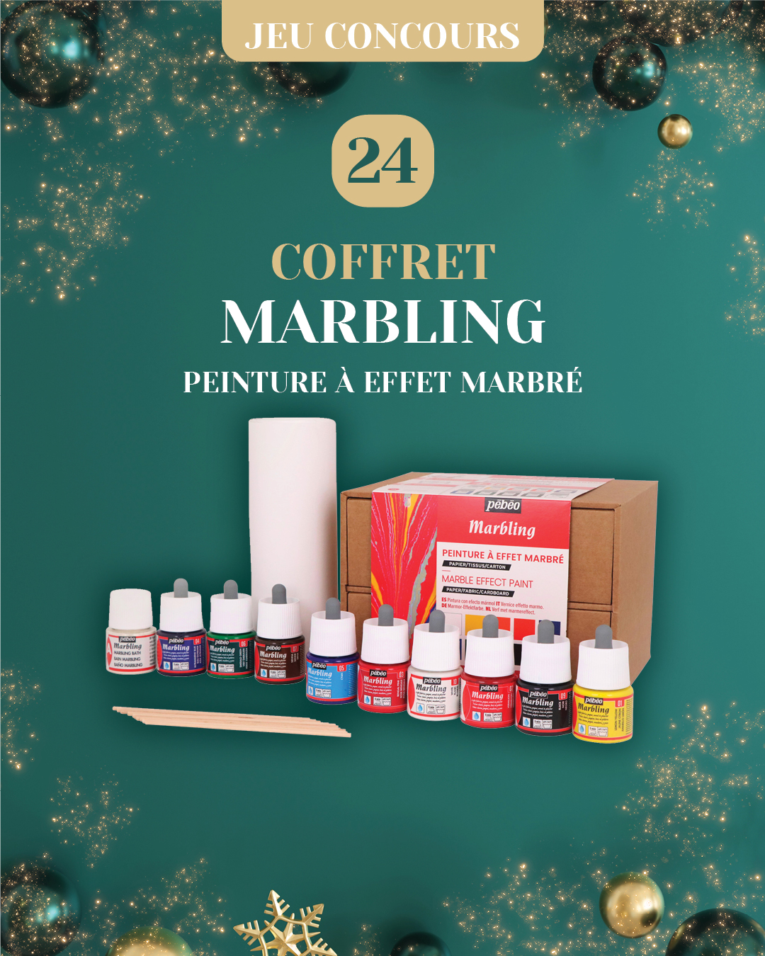 🎉Jour 24: Coffret Marbling 🎉

Terminons en beauté avec la magie de Pébéo et son coffret Marbling, 🎁 qui v...